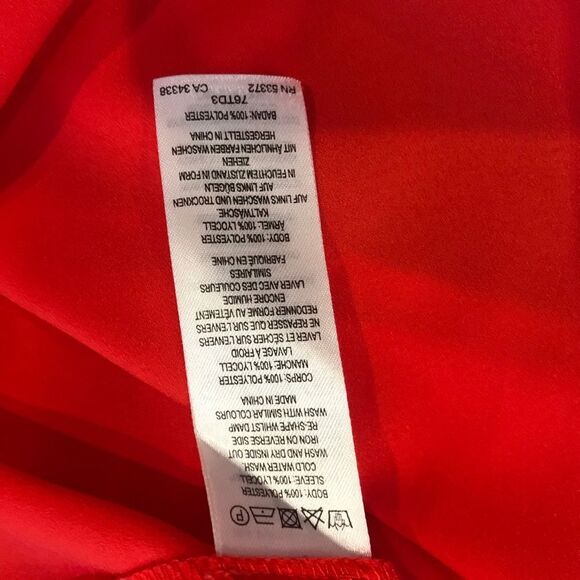 French Connection Orange/Red 3/4 Sleeve Top Blouse - Picture 4 of 5